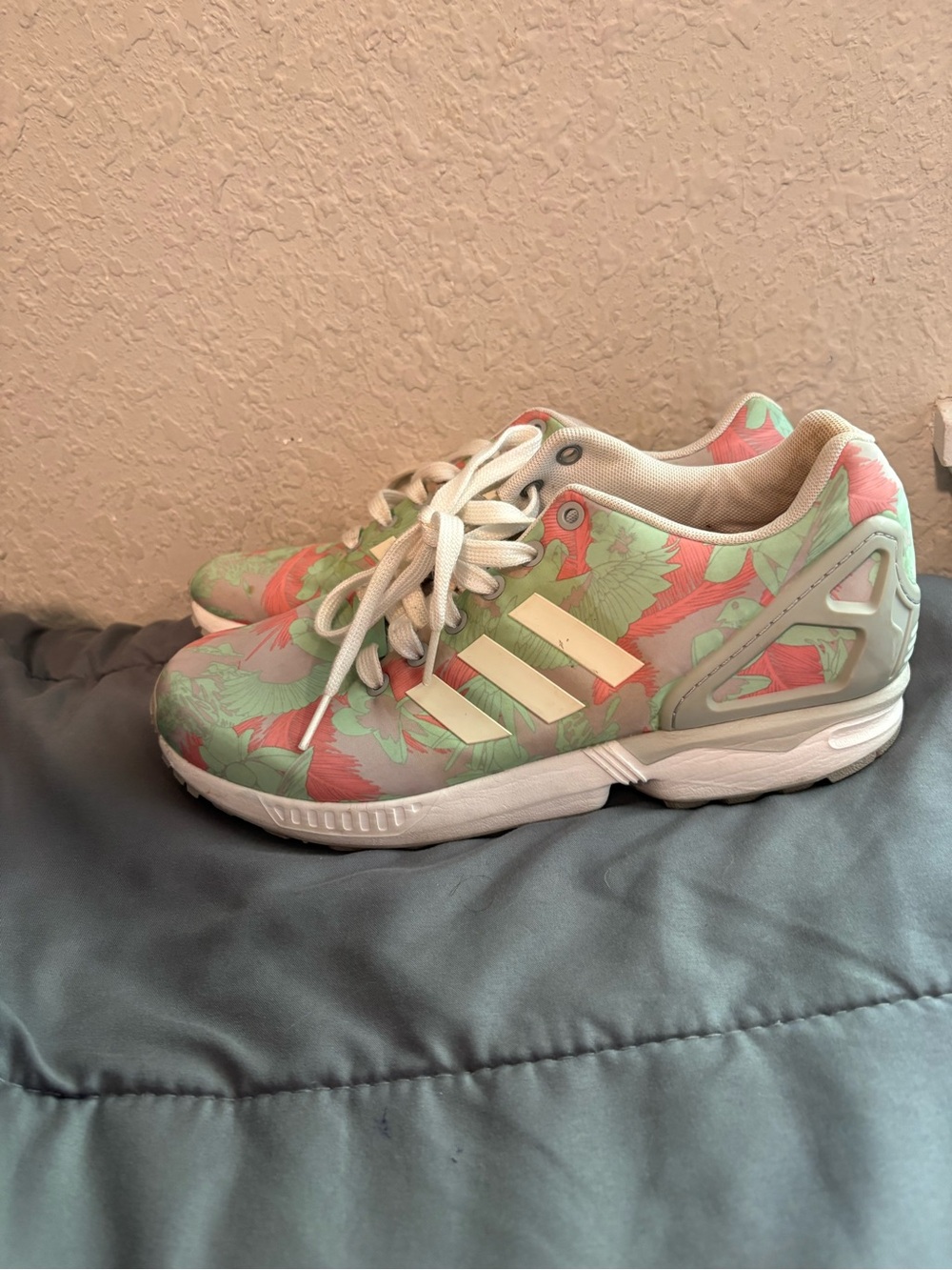 adidas  Floral Mint & Coral Lace-Up Sneakers